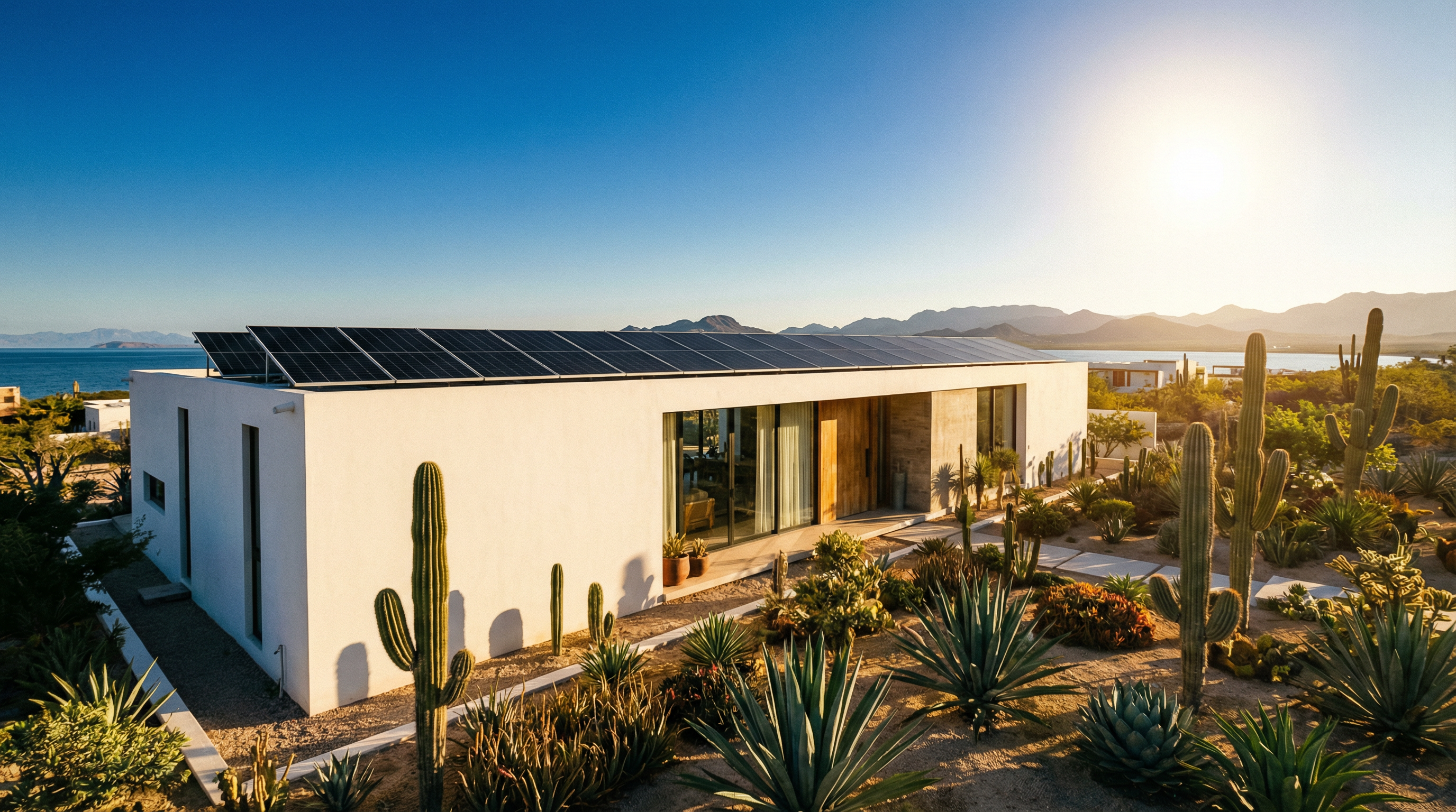Casa moderna con paneles solares en La Paz